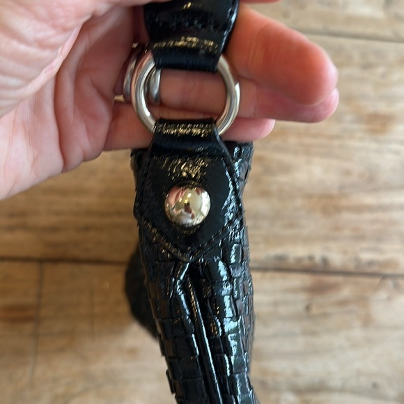 Elliott Lucca Black Woven Leather Shoulder Bag | Small & Stylish EUC - Picture 7 of 12